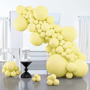 PartyWoo Pastel Yellow Balloons 127 pcs Different Sizes of 36 18 12 10 5 Inch Small Mini Light Pale Yellow Balloon Arch Kit Garland for Baby Shower Easter Birthday Party Decorations Yellow-Q07