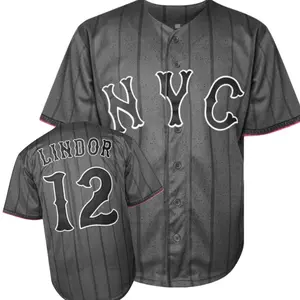 [outdoorfun][FallFreshness] Men's baseball jersey, # 12, #22, Mets jersey, V-neck design, with black stripes, suitable for baseball