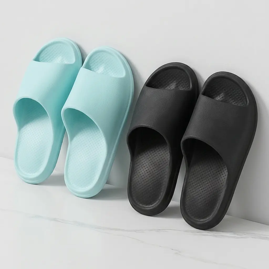 Unisex Cloud Pillow Slides, Thick Sole EVA Slippers, Lightweight Non-Slip Waterproof House Shoes for Bathroom and Shower