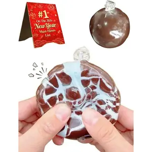 Crispy Chocolate Squeeze Ball, Soft Slow Rebound Stress Relief Decor, Crackling Desk Ornament for Home and Office