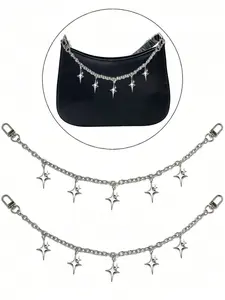 Star Chain Detail Bag Charm Decorative Accessory, Elegant Strap for Handbags, Tote Bags, Crossbody Bags, Shoulder Bags, DIY Wallet Making, Bag Accessories