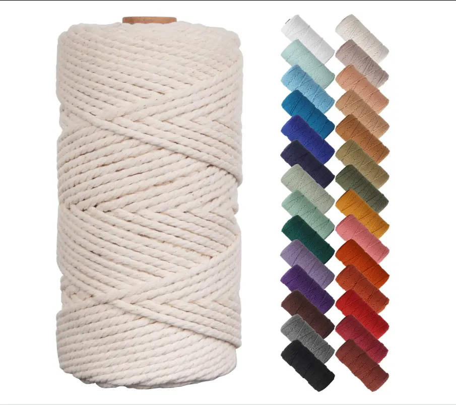 NOANTA Natural Macrame Cord 3mm x 109Yards, Beige Macrame Rope, Cotton Cord for Wall Hanging, Plant Hangers, Christmas Crafts, Knitting