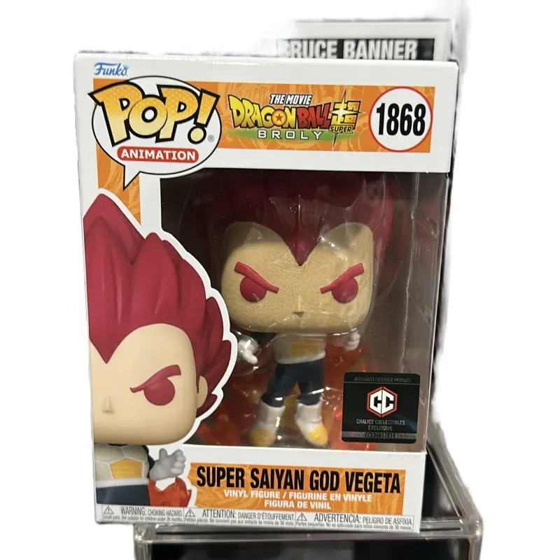 Funko Pop Super Saiyan God Vegeta Action Figurine - Chalice Exclusive Collectible Item, Bobblehead Statue, Collectible Items