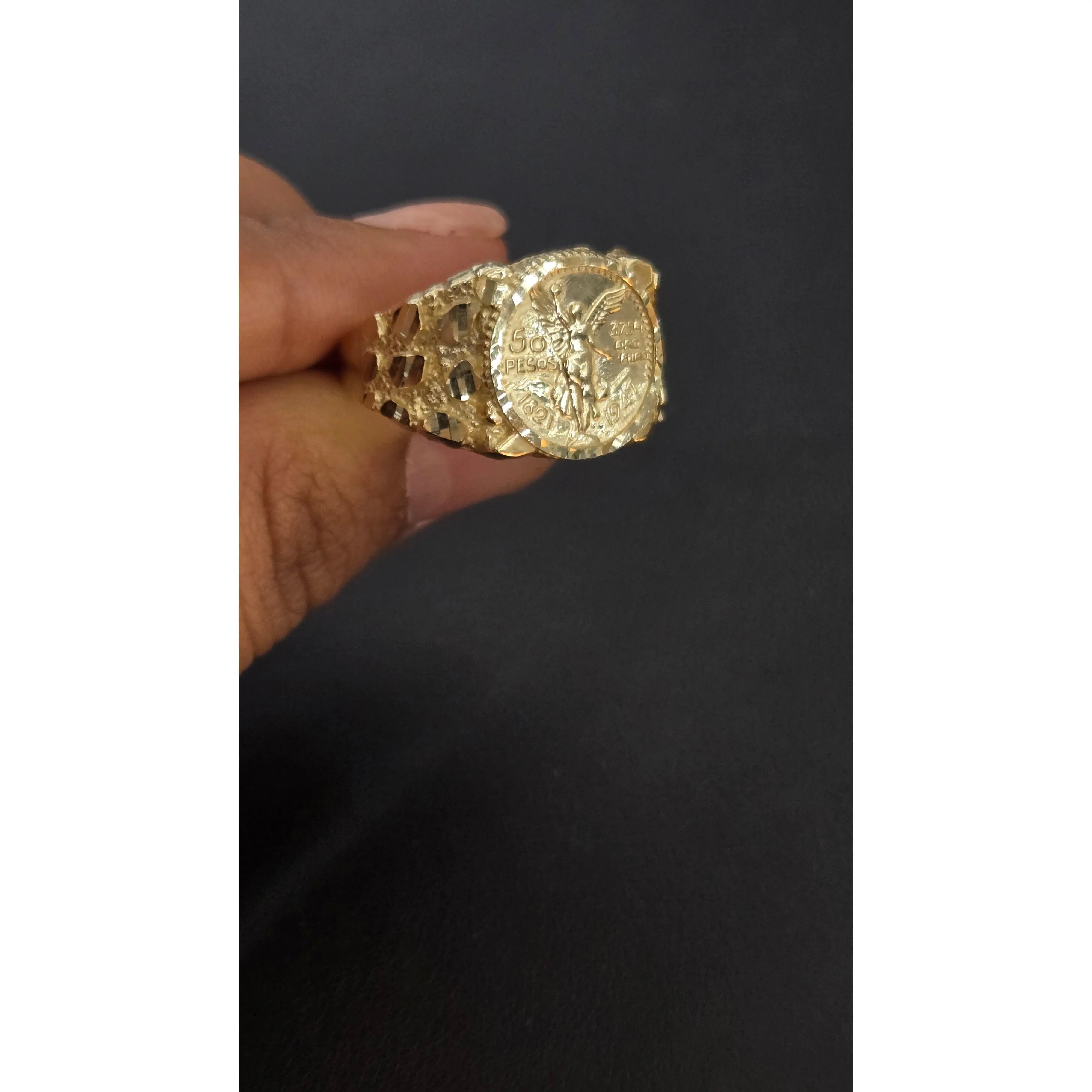 10k Nugget Centenario Ring