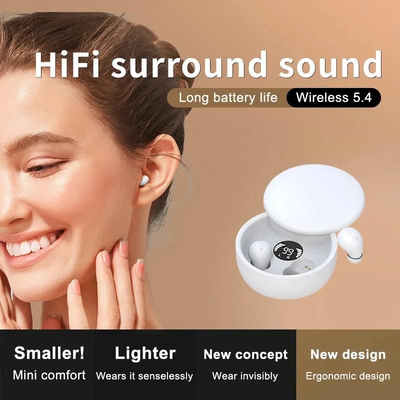 Mini Invisible Headphones Bluetooth 5.4 True Wireless In-Ear Earphones sport Audio Earbud  bluetooth wireless headphones noise cancelling headphones gamingheadset mini audi fono s