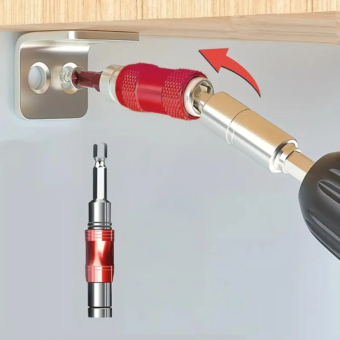 Magnetic Ring Screwdriver Bit with Hexagonal Handle, Extension Rod Self-locking Rod for Electric Drill, Magnetic Swiveling Bit Tip Holder