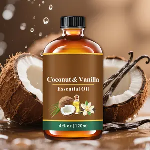 Coconut Vanilla Essential Oil 4oz- Moisturizes Skin Massage Oil For Humidifier, Diffuser, Flavored Air, Soap, Scented Candle And Car Air Freshener, Room Decor