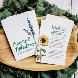 Pregnancy Prayer Cards, Weekly Prayer & Milestone Cards for Expecting Mother