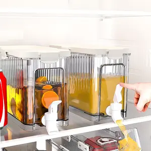 1pc Japanese Style Cold Water Jug with Tap Home Simple Fridge Fruit Cold Drink Tea Bucket Large Capacity Water Pitcher