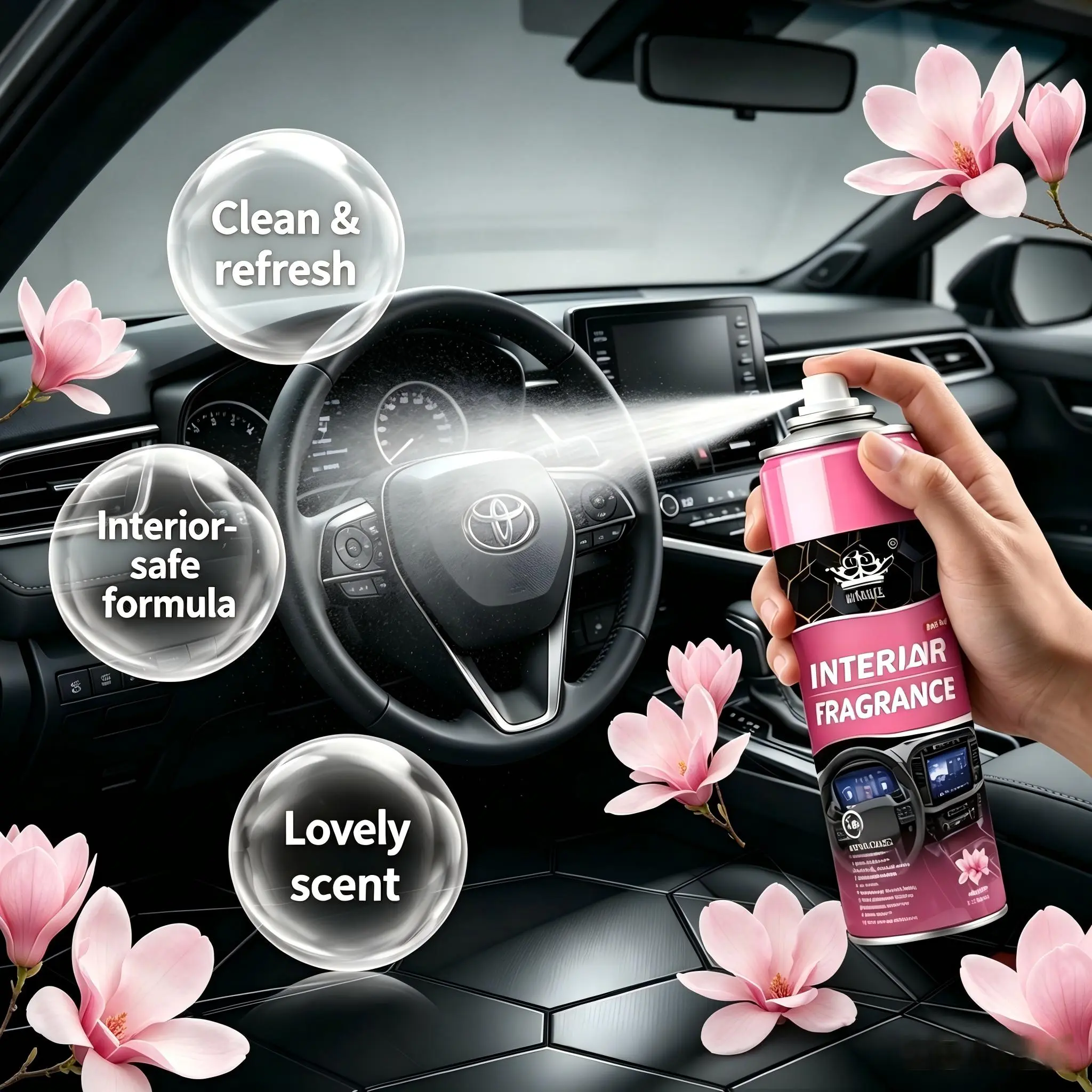 Car Cleaner Spray Interior - All PurposeAutomotivelnteriorCleaning Supplies & Care - UV SuppressantProtectiveCoatingRestores Color and Shine for Vinyl, Plastic,Rubber,Leather