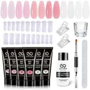 Acrylic Poly Gel Nail Extension Gel Nail Kit, 1 Set Including 20pcs Nail Mold, Nail Clip and Multi-functional Nail Brush, Suitable for Home Diy Nail Set, Nail Art