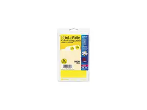 Avery 05462 Print or Write Removable Color-Coding Labels, 3/4in dia, Yellow, 1008/Pack