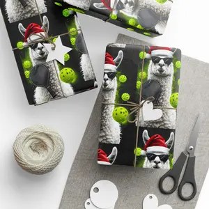 Pickleball Llama Wrapping Paper, Gift Wrap, Craft Paper Roll, Decorative Gift Wrap, Crafting Supplies