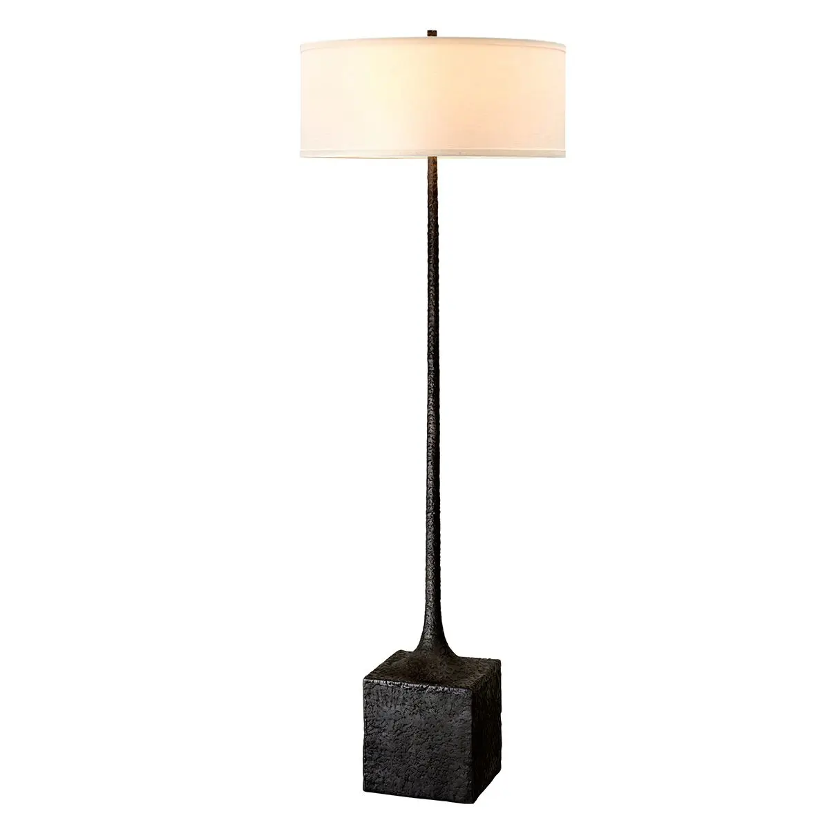 Brera Table Lamp With Luxurious Tortona Bronze Finish and Off-White Linen Shade