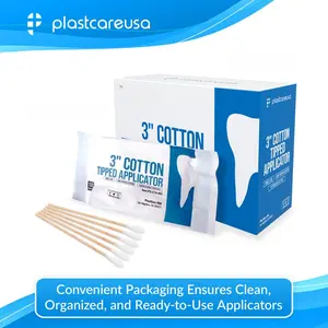 10,000 3" Cotton Tip Applicators by PlastCare USA - (100 Packs of 100)