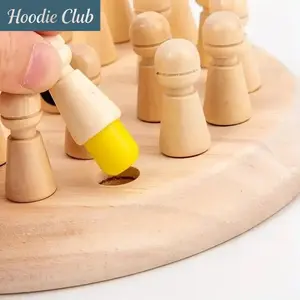 Wooden Memory Match Game Educational Puzzle Board Game for Kids and Adults Strategy Thinking Brain Training Toy Portable Family Memory Chess Game Logic Skill Learning Toy Gift for Children