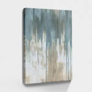 1pc 0.8x8x12in Wood-Framed Abstract Dripping Painting - Textured Surface, Artistic Contemporary Abstract Art Decoration, Winter Home Wall Decor, Artist Gift