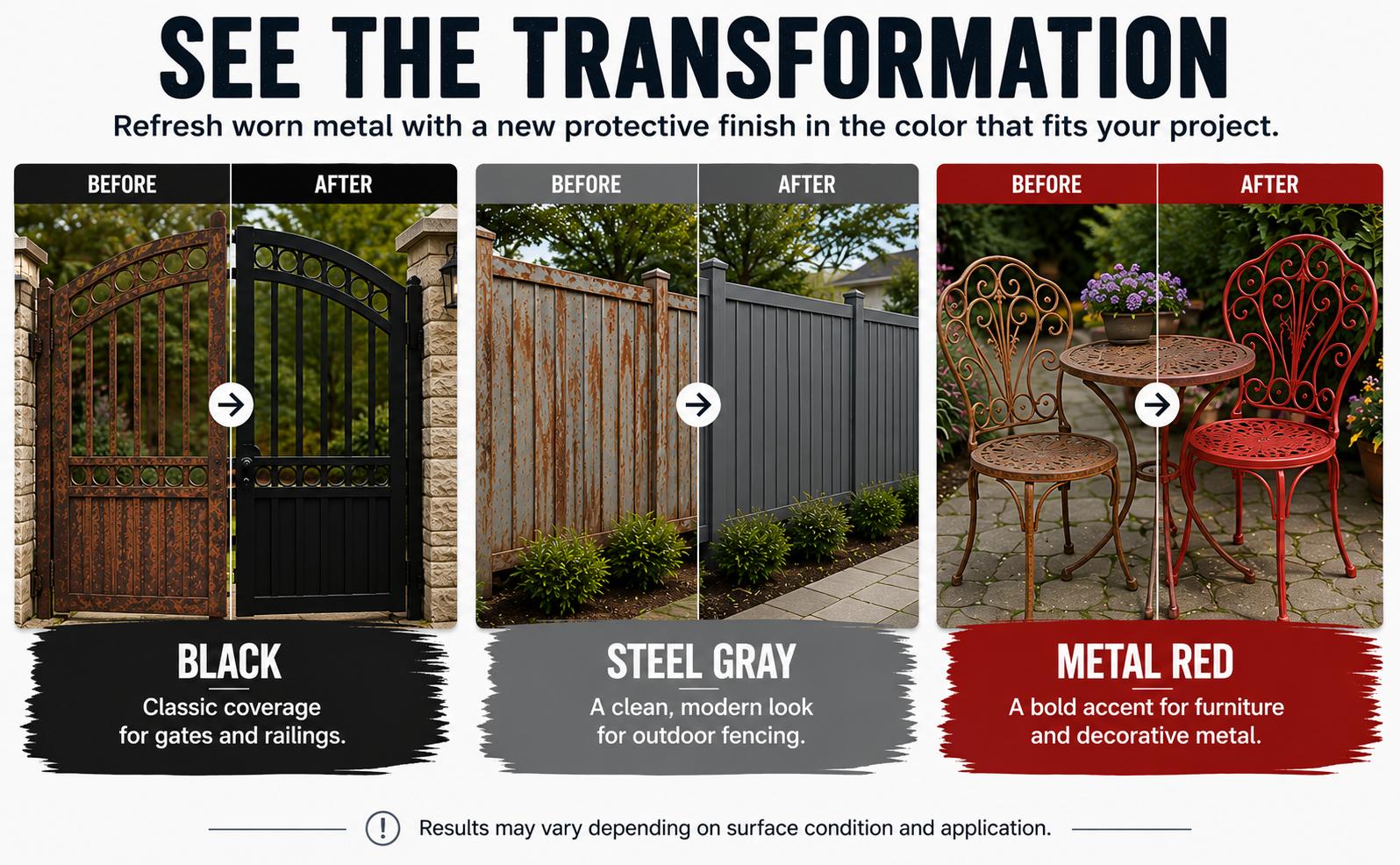 Protective Metal Anti-Rust Coat Paint - Corrosion Preventative, Outdoor Safe, Waterproof, Easy to Use, High Coverage, Low Odor, Durable for Outdoor & Garage Doors (Home Improvement Building Supplies)