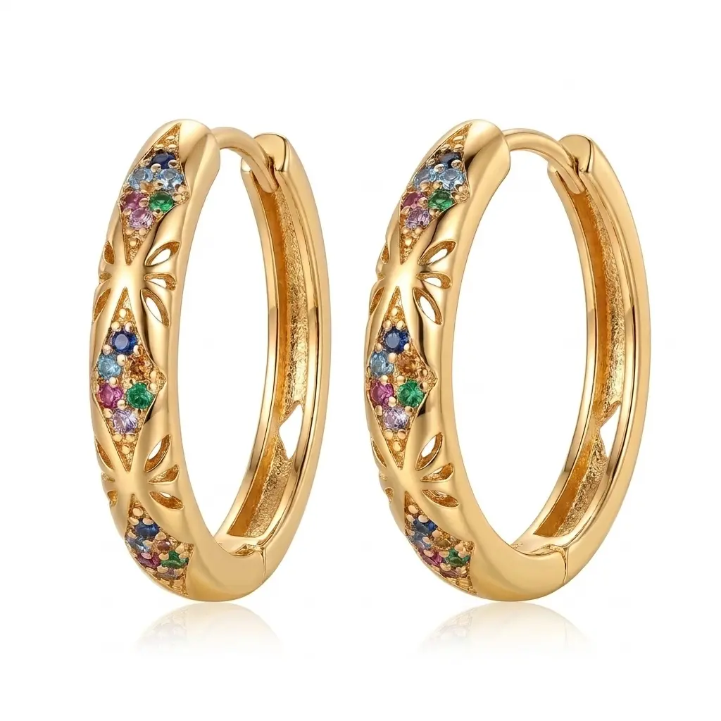 A pair of women's classic, luxurious, fashionable, elegant and versatile exquisite earrings inlaid with cubiczirconia, suitable for parties, weddings and daily wear.