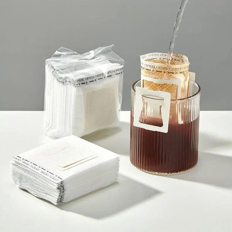 Disposable Hanging Ear Coffee Filter Bags, 50/100 Pcs Boxed Single-Serve Non-Woven Infusers, Food-Grade Heat Resistant for Coffee & Tea, Eco-Conscious & Safe Outdoor Activities Kitchenware, Perfect Gift for Brew Lovers with Fine & Seamless Filtration