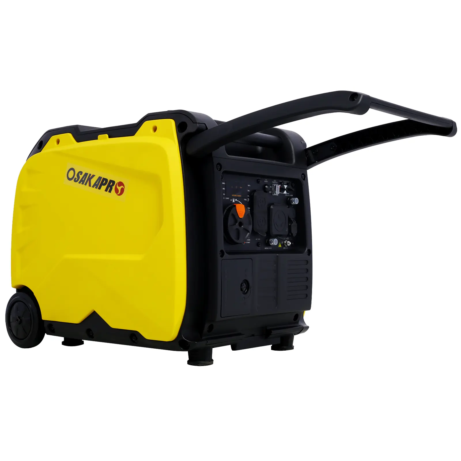 YHWYHW 4500W Super Quiet Inverter Generator - 212cc 4-Stroke Engine, CARB/EPA Compliant, Electric Start, Foldable Handle & Wheels, 2.3-gal Tank, 17H at 25% Load, 1x30A RV Outlet, 2x20A Household Outlets, Portable Power for Camping, Home Backup, 17 Hours A