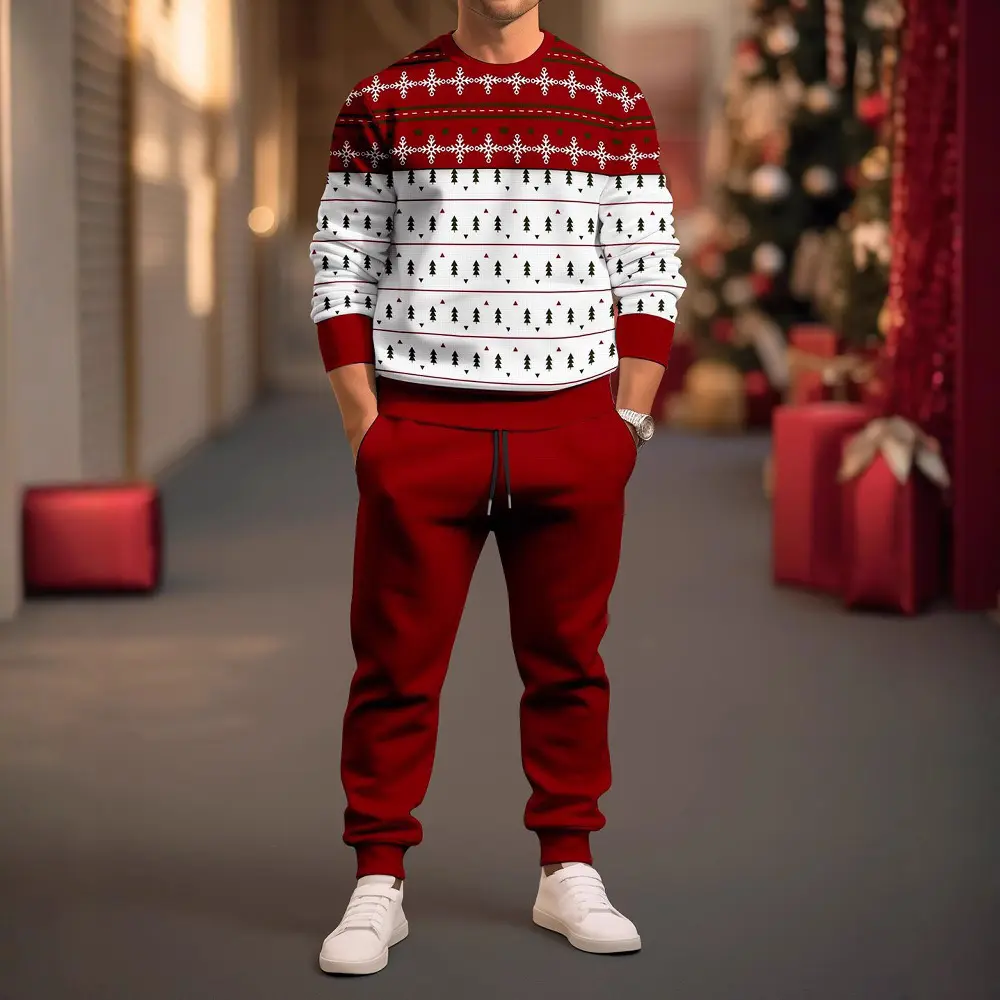 Ugly Christmas Sweater Men: Funny Snowflake Santa Hilarious Xmas Claus Soft Pullover Long Sleeve