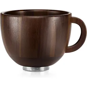 Wooden Bowl with Handle, Kitchen Space Aid Acacia  Mixing Bowls Holder for Stand Mixer, Compatible with 4.5 & 5 QT Tilt- Models Kitchen,