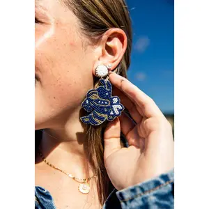 Georgia Tech Beaded Earrings