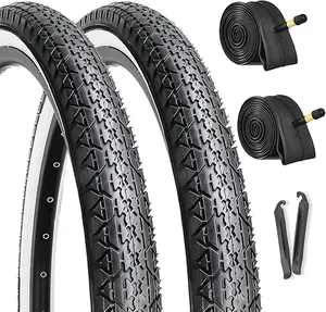 Hycline 26x2.125 Cruiser Bike Tires Set: 2-Pack 26-inch Premium Butyl Rubber Puncture-Resistant Folding Replacement Bicycle Tires for Beach Cruiser and Urban Commuting Bicycle