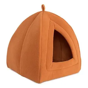 PETMAKER Cozy Kitty Tent Igloo Plush Cat Bed - Brown PETMAKER Cozy Kitty Tent Igloo Plush Cat Bed - Brown