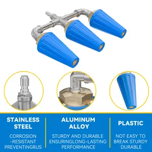 TikTokShopBlackFriday 1/4‘’ Dual Turbo Nozzle Pressure Washer 4000PSI 2.0 Orifice Stainless Steel Quick Connect 4 to 6 GPM With Durable Plastic Blue Exterior