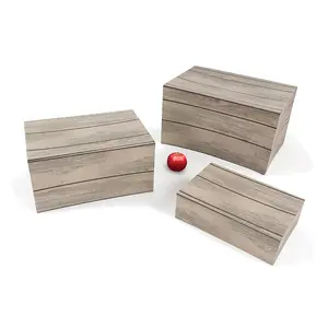 10" – 14" Shiplap Cardboard Buffet Riser Crate Set – 3 Pc.