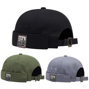 Men / Woman Adult Beanie Hat Landscape DENIM labeling Embroidered Design Knitted Hat Outdoor Activity Adjustable Casual Wear Hats Travel Tourism Beach Holiday Brimless Hat