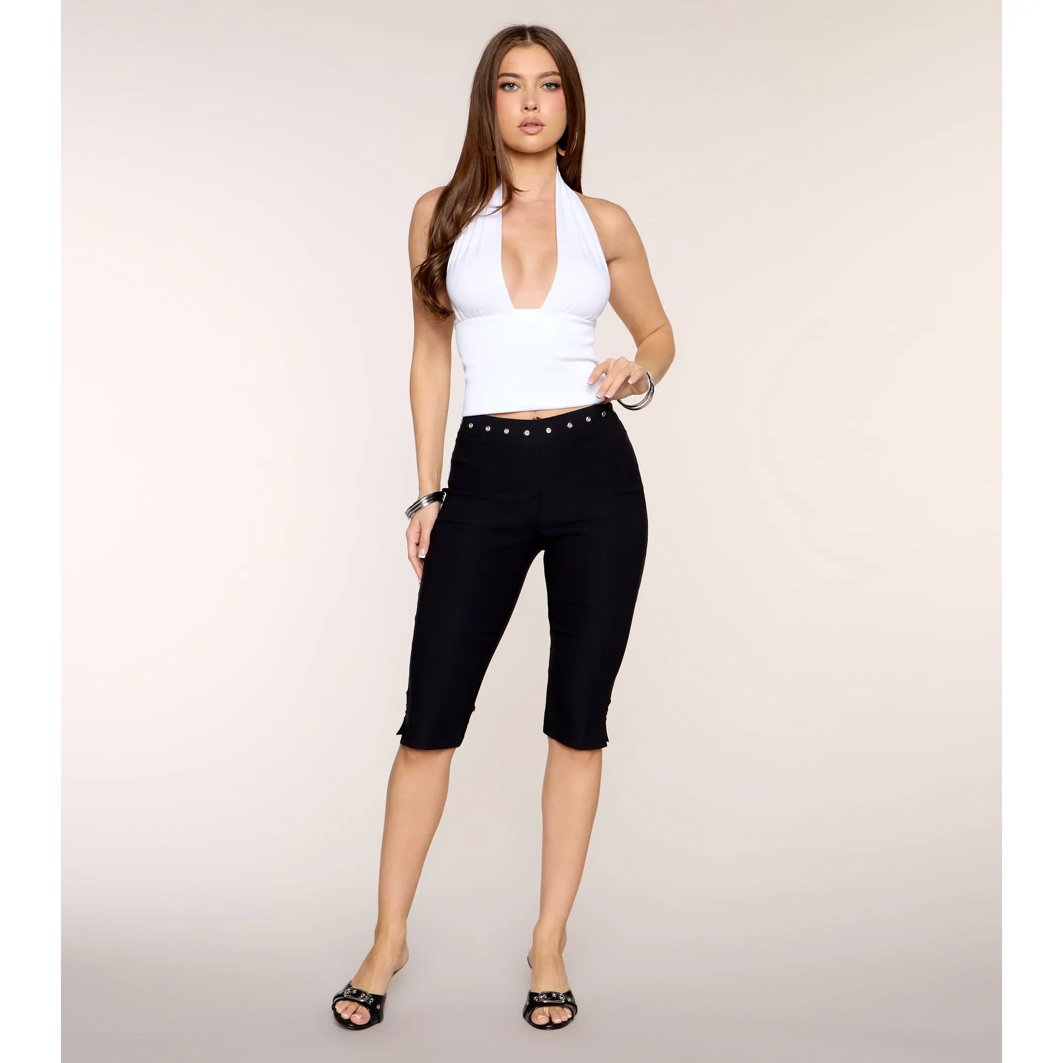 Weekend Edit Studded Capri Pants