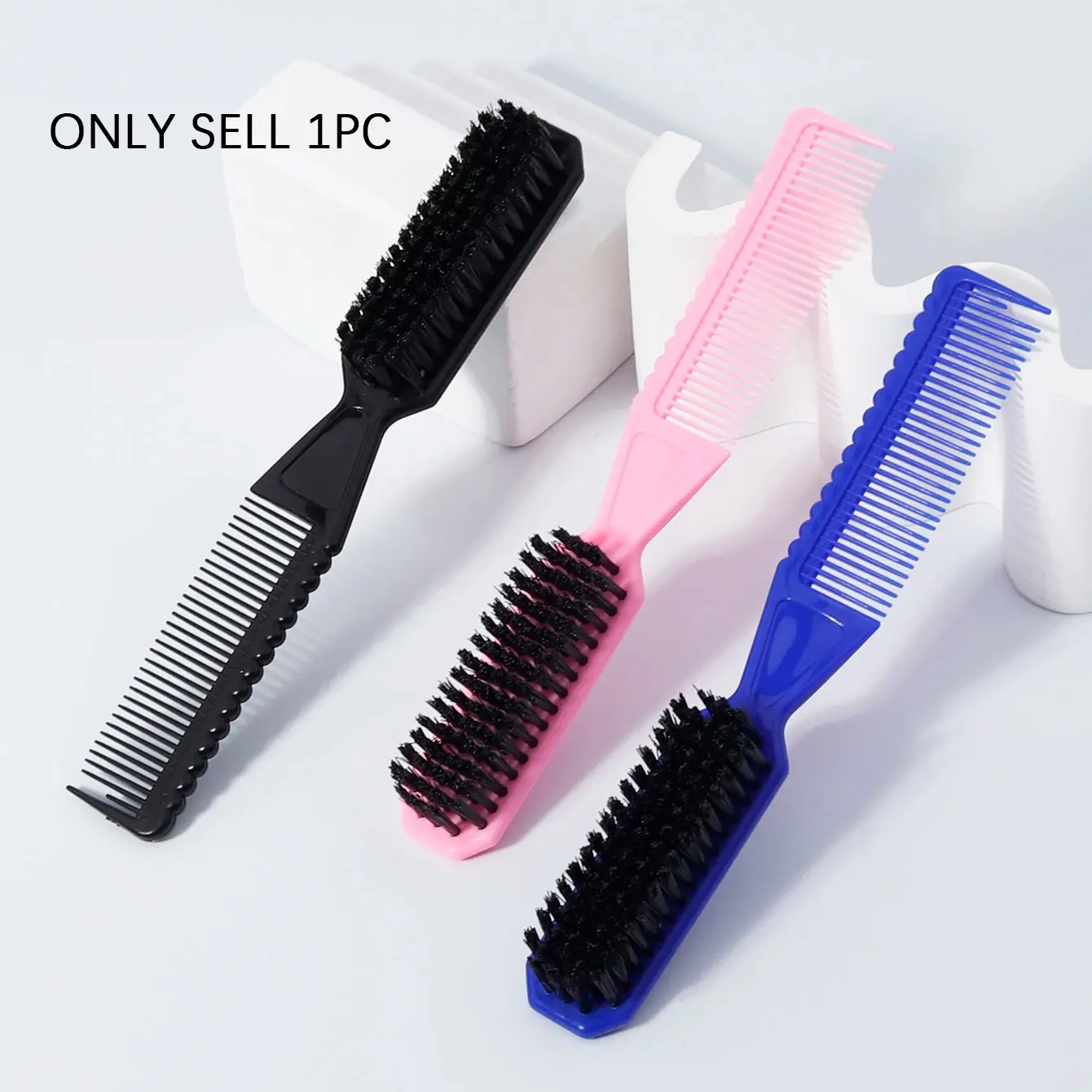 Double ended beard and hair brush, hair cutting and cleaning brush, Grooming brush, nylon brush, styling brush, Dual ended brush, black nylon bristles, essential for men's styling, perfectly creating a natural look