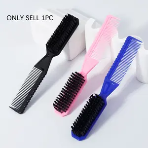 Double ended beard and hair brush, hair cutting and cleaning brush, nylon brush, styling brush, black nylon bristles, essential for men's styling, perfectly creating a natural look