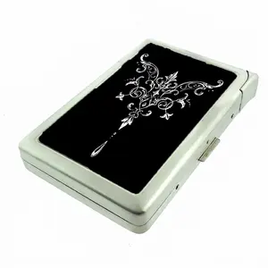Stencil Art Design Metal Case Wallet with Built in lighter