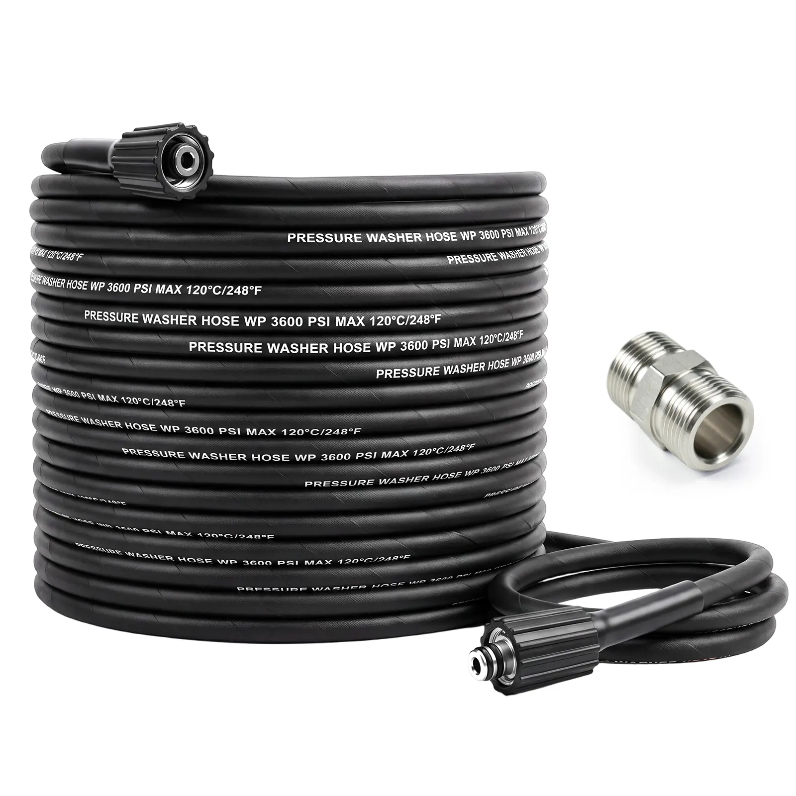 DealsForYouDays 3600PSI Pressure Washer Hose, 1/4" Steel Wire Braided, M22 14/15mm Threaded End Fittings, Anti-Kink Wear-Resistant Power Tool Accessory