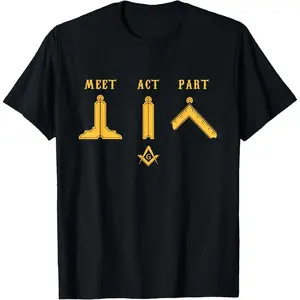 Masonic Graphic T-Shirt for Men, Casual 100% Cotton Short Sleeve Round Neck Top, Funny Freemason Father's Day Gift