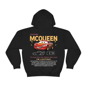I'm McQueen Hoodie, Cartoon Car Graphic Hoodie
