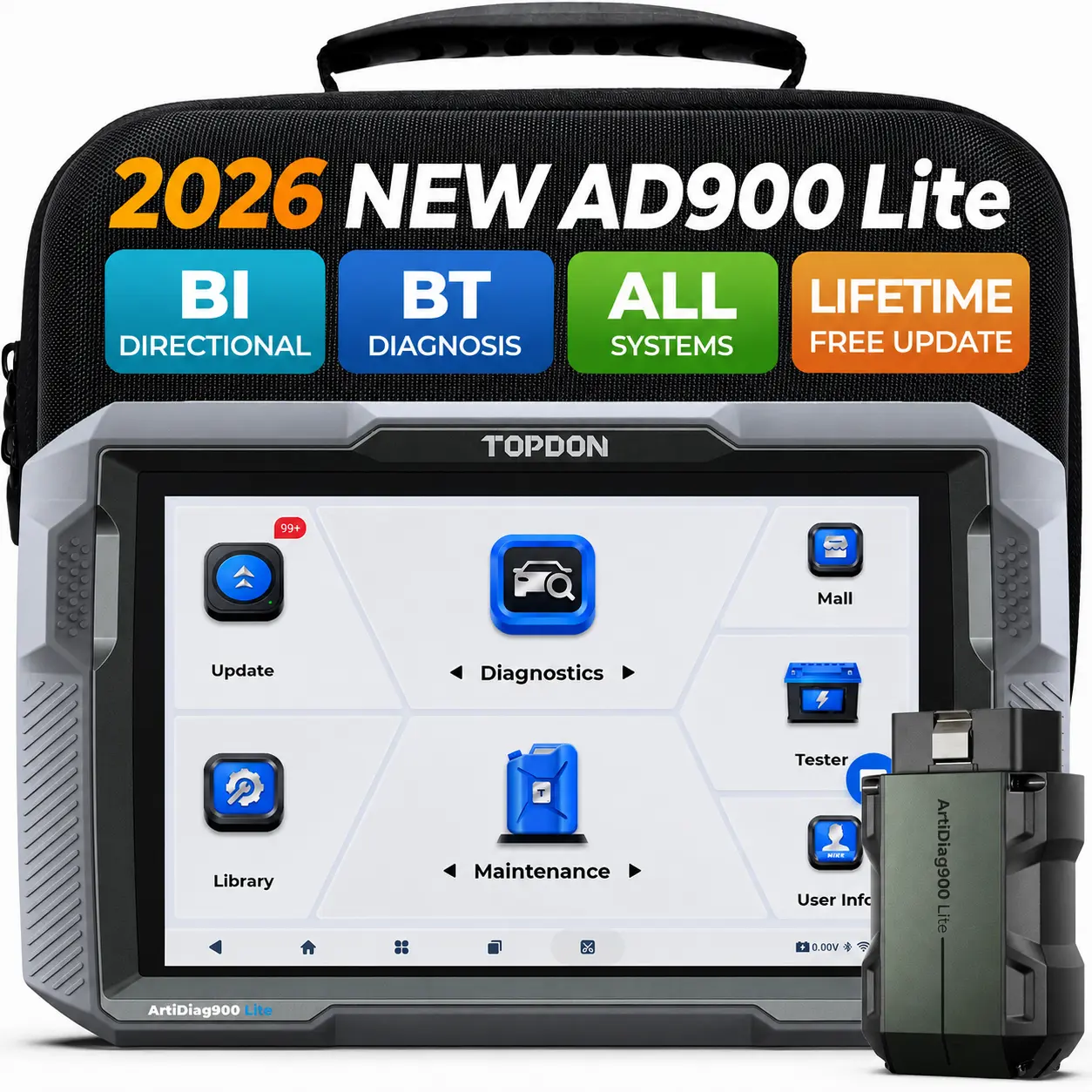 TOPDON ArtiDiag900 Lite Wireless Bidirectional All System Scanner Lifetime Free Upgrade, with Active Test, 8+ Reset Services, DTC Repair Guide Automotive Scan Tool