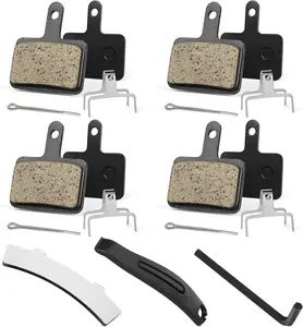 4 Pairs   Pads,  Semi-Metallic MTB Disc  Pads, with Installation Tools, Suitable for E-, Fit for Tektro Shimano TRP M520 M510 MT200 Deore Br-M575 T615 T675