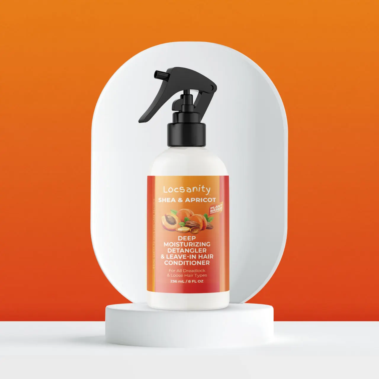 LOCSANITY Shea & Apricot Leave-In Conditioner, Daily Haircare Moisturizer with Castor Oil to Restore Hair & Control Frizz for Curls & Coils, Hydrating