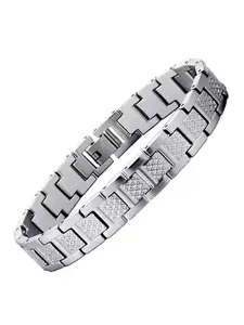 Men's Stainless Steel Bracelet, Crocodile Pattern Luxury Bangle, Birthday Gift, Casual Wearable Accessory, Adjustable Chain Option