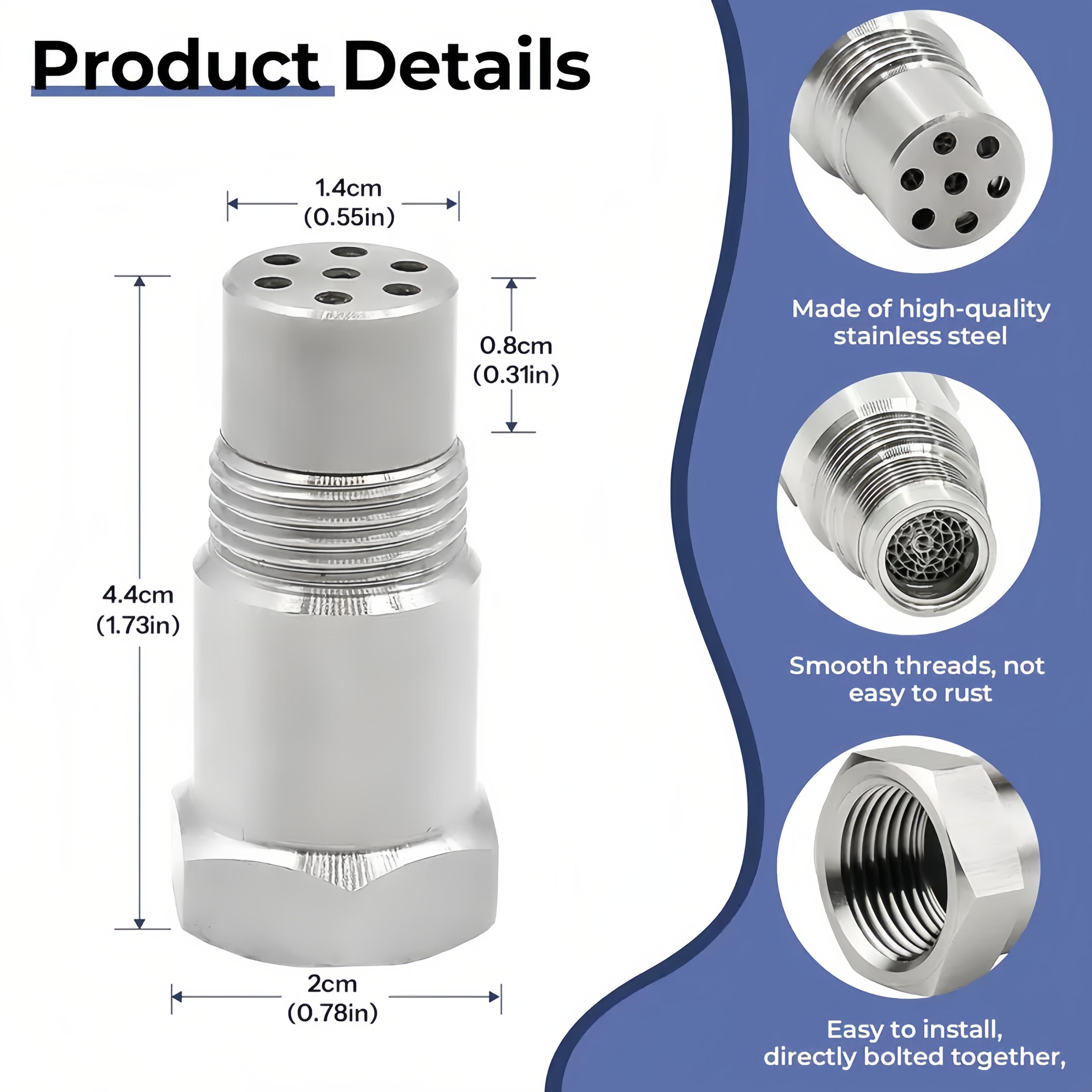 M18x1.5 Stainless Steel Threaded Adapter,New Stainless Steel Extension Pipe Fitting Universal Pipe Fitting Connector for Industrial Applications