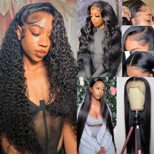 [Combo sale 30"&30"&30"] buy 1 get 3 wig 30 Inch 13x4 Deep wave Hair Lace Front Wigs +13x4 30 Inch Body wave Honey blonde Human+ 13x4 30 lnch Straight Honey blonde Hair Pre Plucked HD Transparent Lace Frontal Human Hair Wigs 180% Density for black women