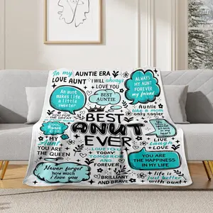 Aunt Blanket Auntie Gifts for Aunts from Niece,Aunts Stuff Best Aunt Ever Throw Blankets,Christmas Birthday Gift Ideas for Women from Niece Nephew 50 X 40, cozy home blanket