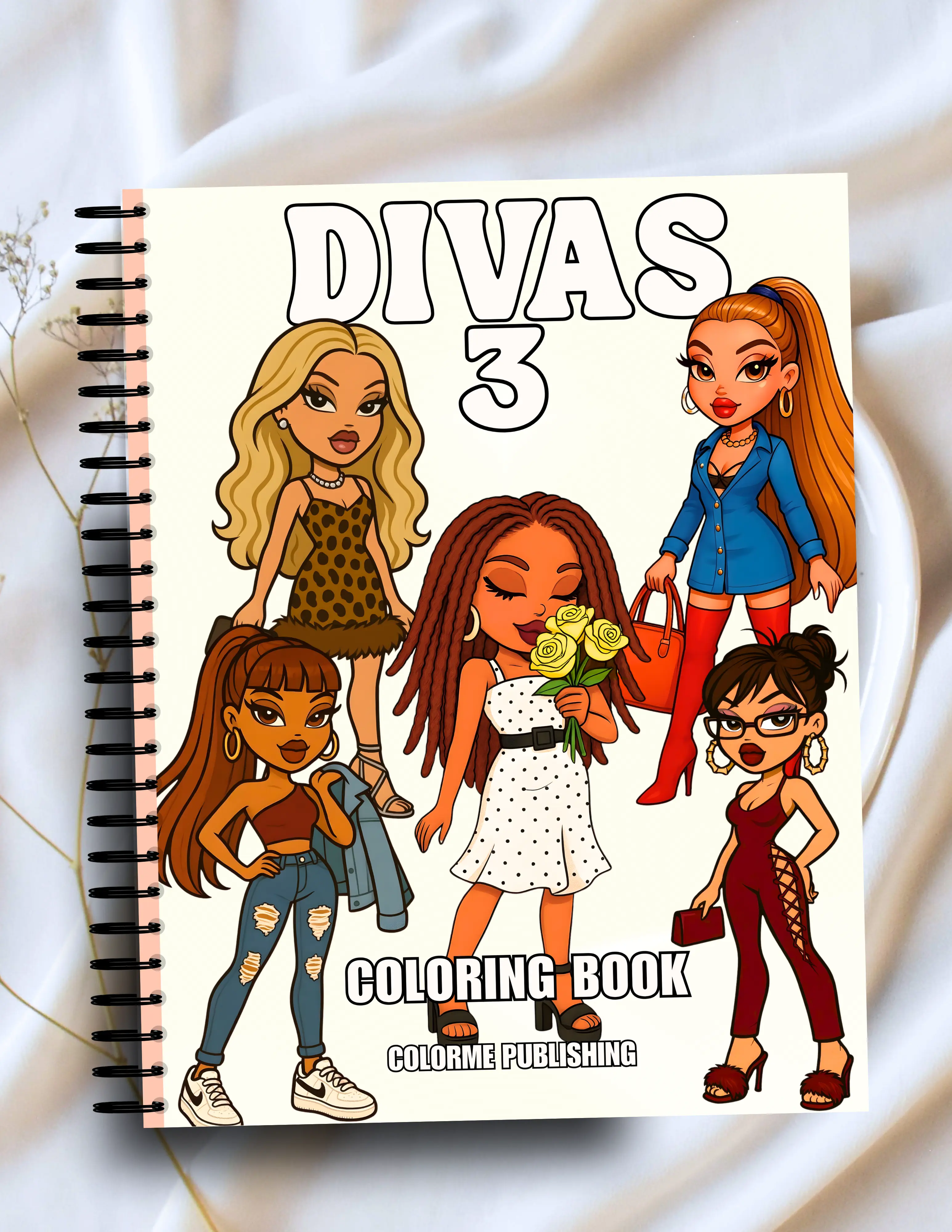 Divas 3 Coloring Book Spiral: 30 Coloring Pages, Fashion Dolls