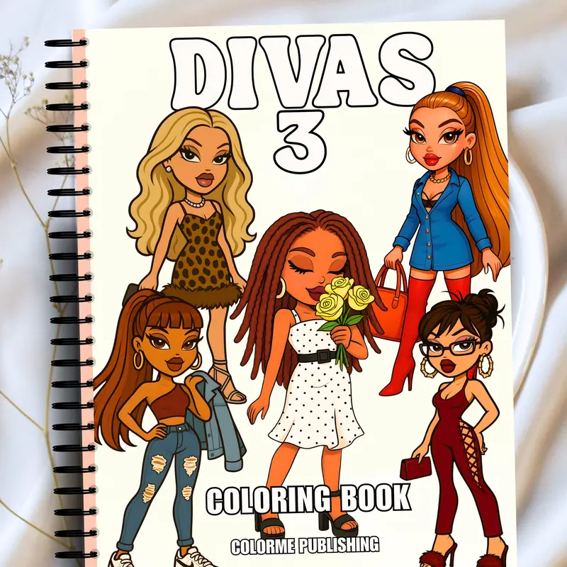 Divas 3 Coloring Book Spiral: 30 Coloring Pages, Fashion Dolls