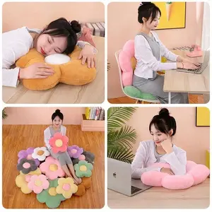 Practical 35cm Kawaii Colorful Flower Plush Pillow Cushion Soft Sunflower Plant Mat Stuffed Sofa Bed Sleeping Back Decor Gifts